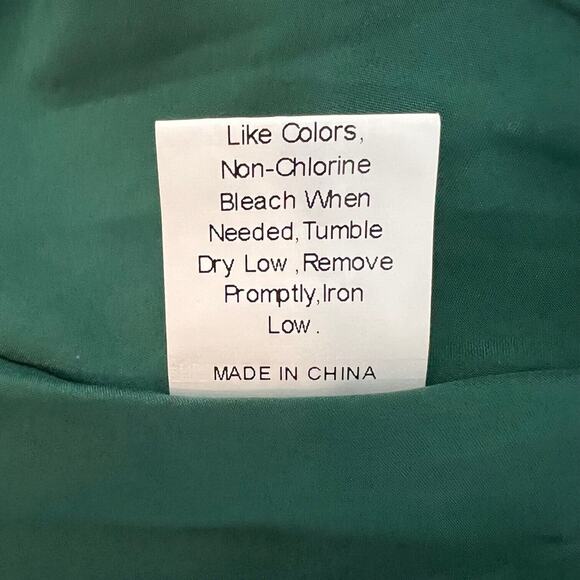 Womens Faux Wrap Dress Size M Green Pleated Skirt Surplice Bodice Knee Length - Picture 6 of 6